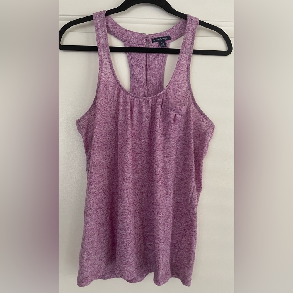 American Eagle Outfitters Heathered Purple Tank Top